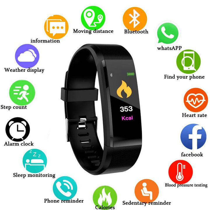 Smart Watch Heart Rate Blood Pressure Fitness Tracker Sport Watch