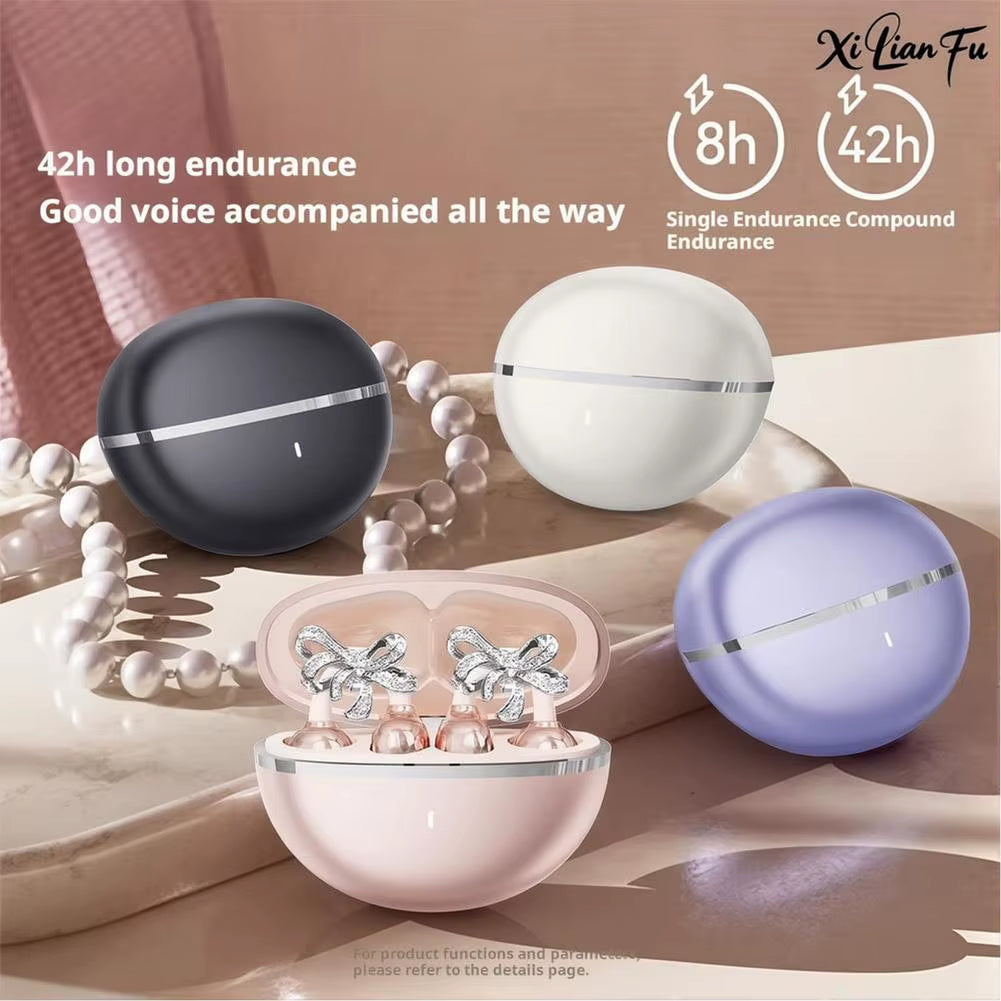 Clip On Wireless Bluetooth Open Ear Earbuds Sports Fitness Headphones