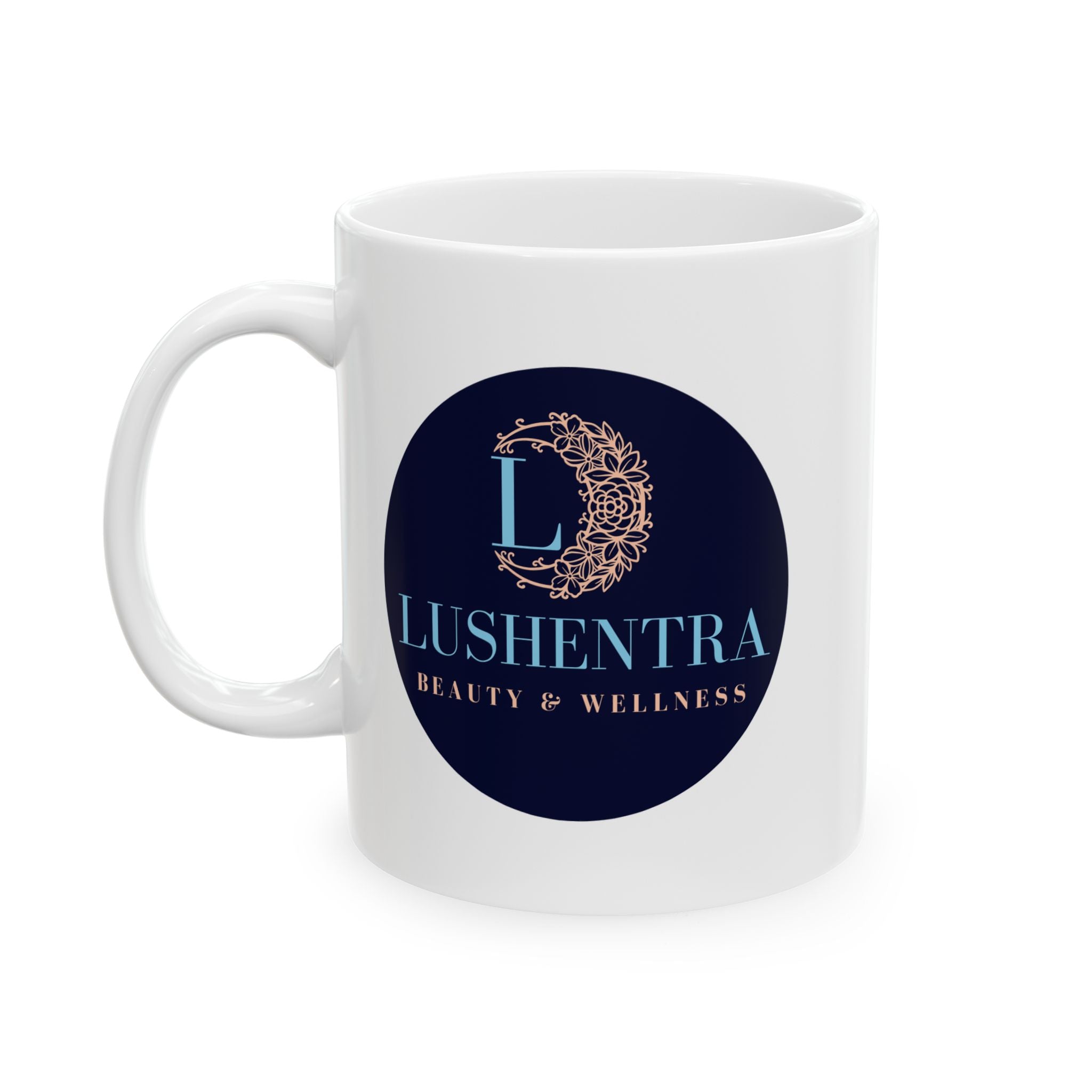 Ceramic Mug — LUSHENTRA Logo Coffee Cup (11oz, 15oz)