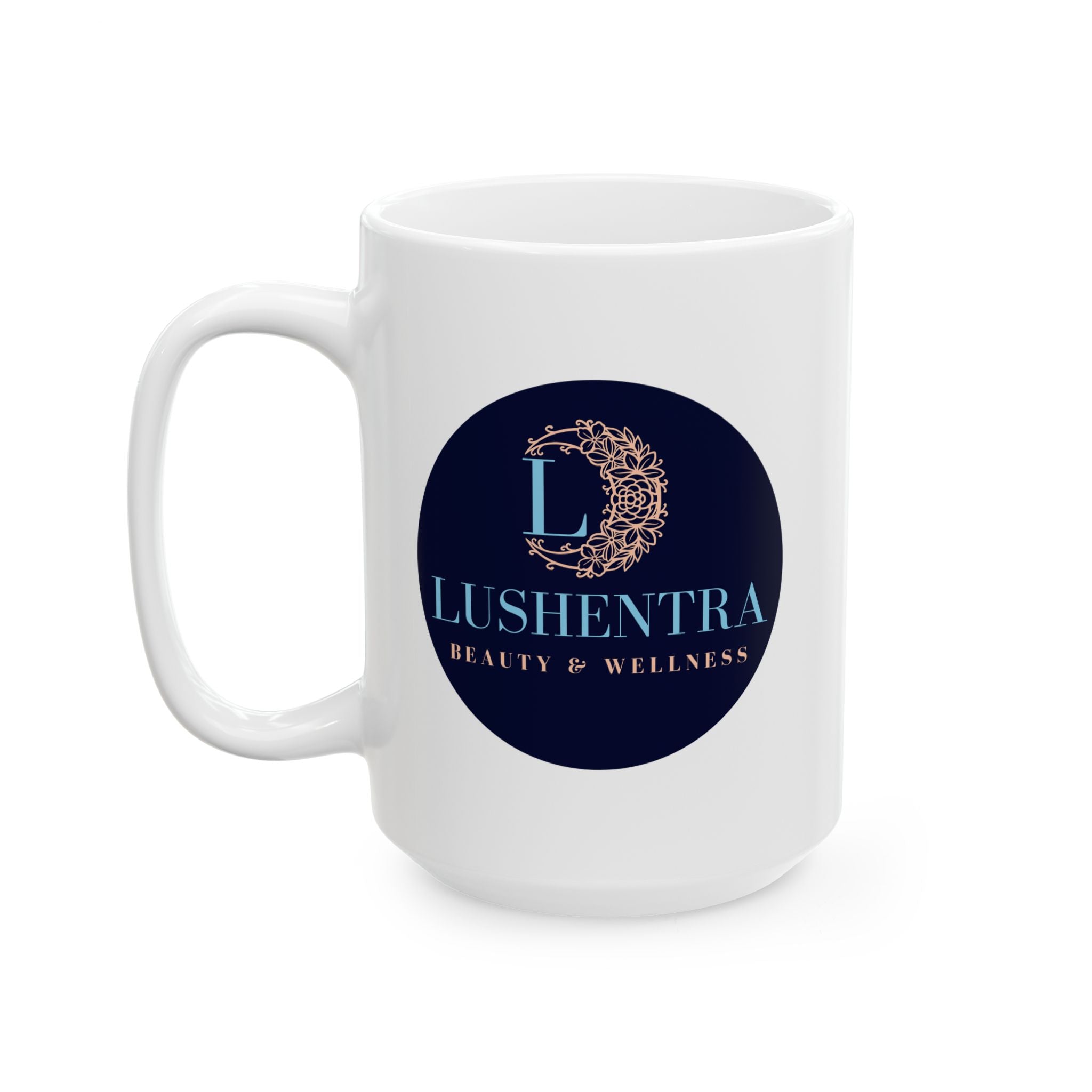 Ceramic Mug — LUSHENTRA Logo Coffee Cup (11oz, 15oz)
