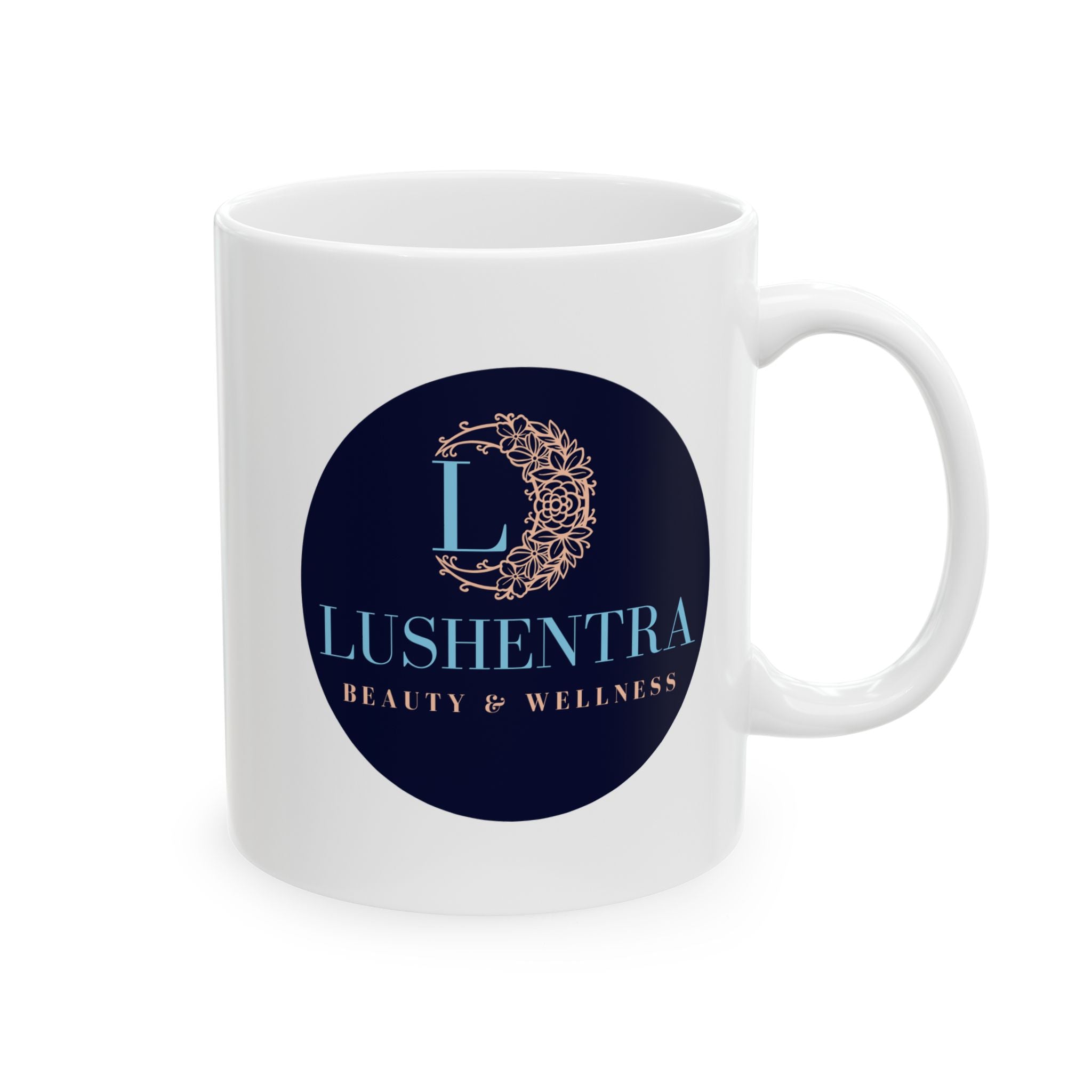 Ceramic Mug — LUSHENTRA Logo Coffee Cup (11oz, 15oz)