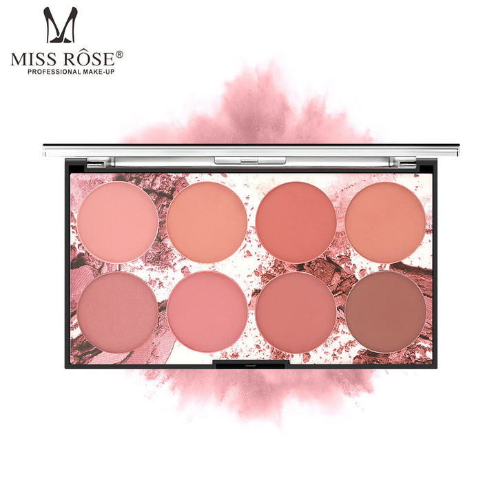 Miss Rose 8 Color Blush Palette Matte Long Lasting Natural