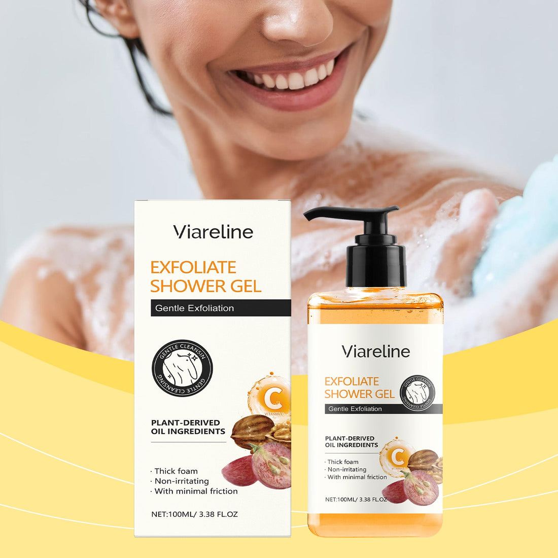 Exfoliating Body Wash Gentle Cleanser Moisturizing Silky Refreshing Shower