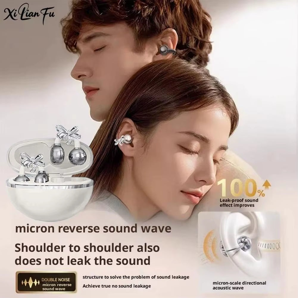 Clip On Wireless Bluetooth Open Ear Earbuds Sports Fitness Headphones
