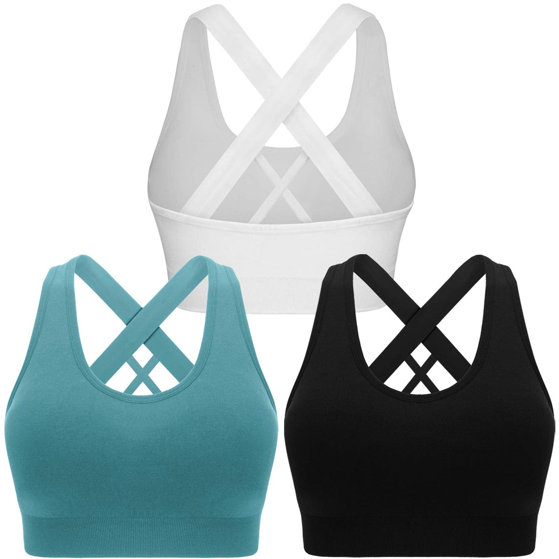Women’s High Impact Sports Bra Seamless Padded Criss Cross Workout