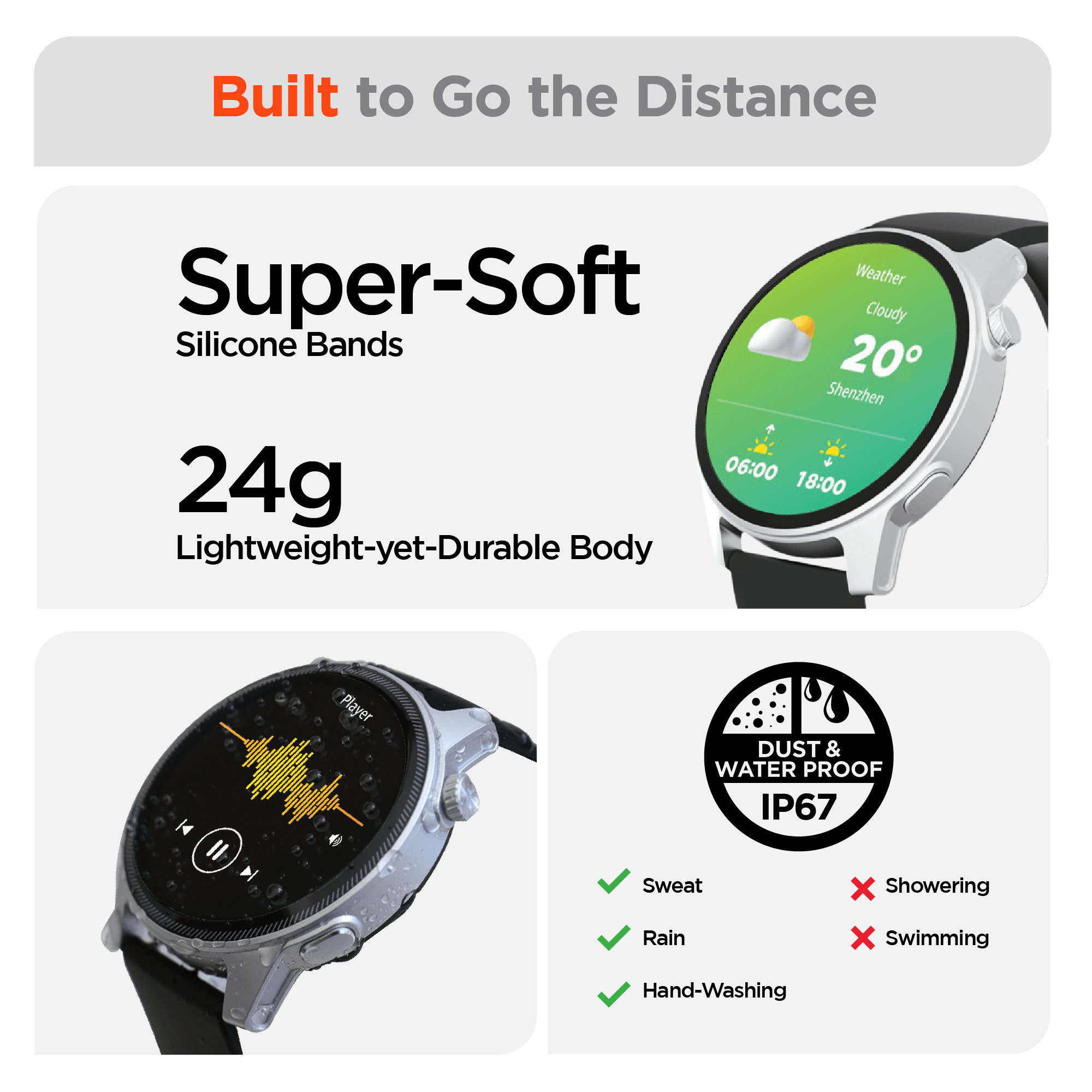 HyperGear SmartWatch Fitness Tracker Heart Rate Sleep Monitor Activity
