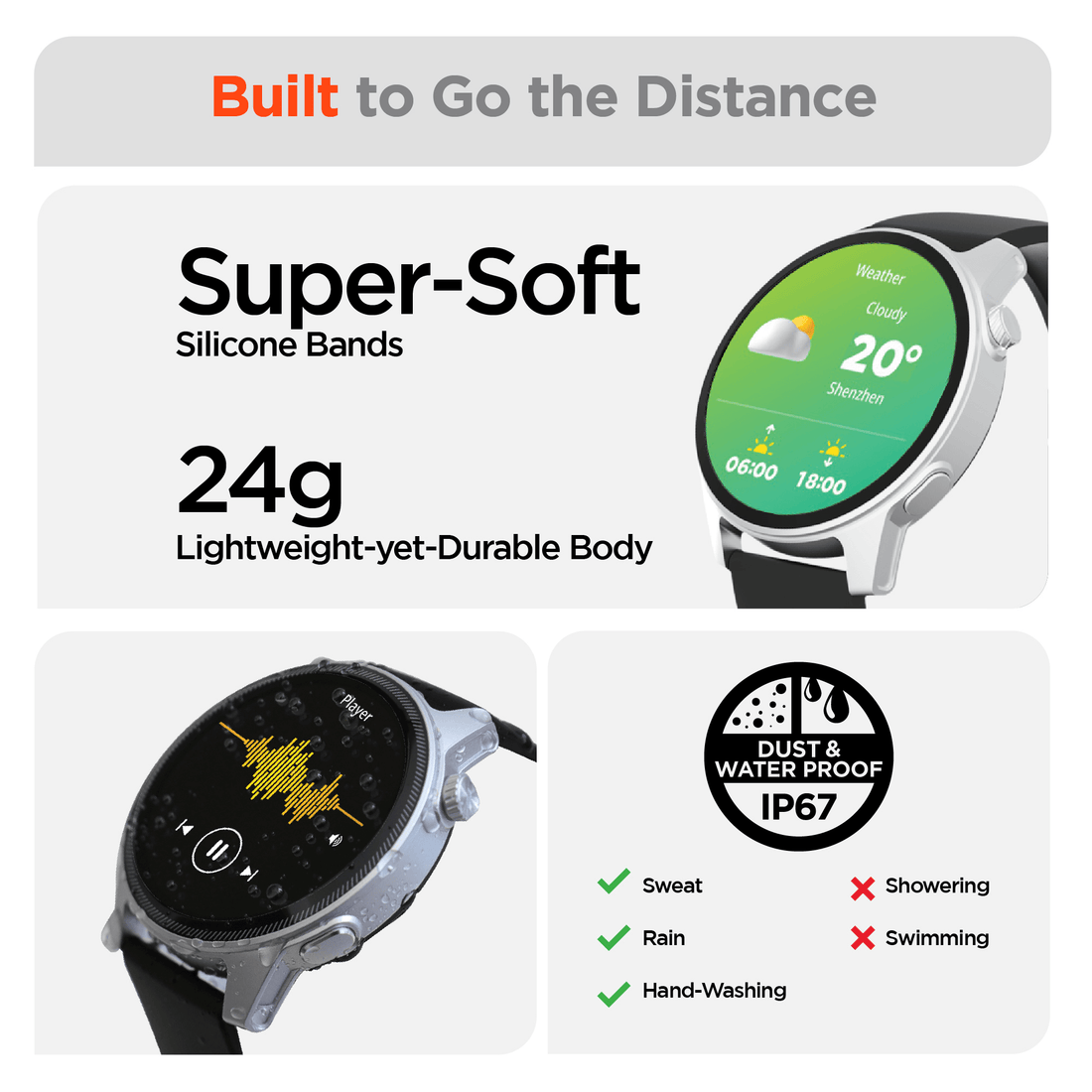 HyperGear SmartWatch Fitness Tracker Heart Rate Sleep Monitor Activity