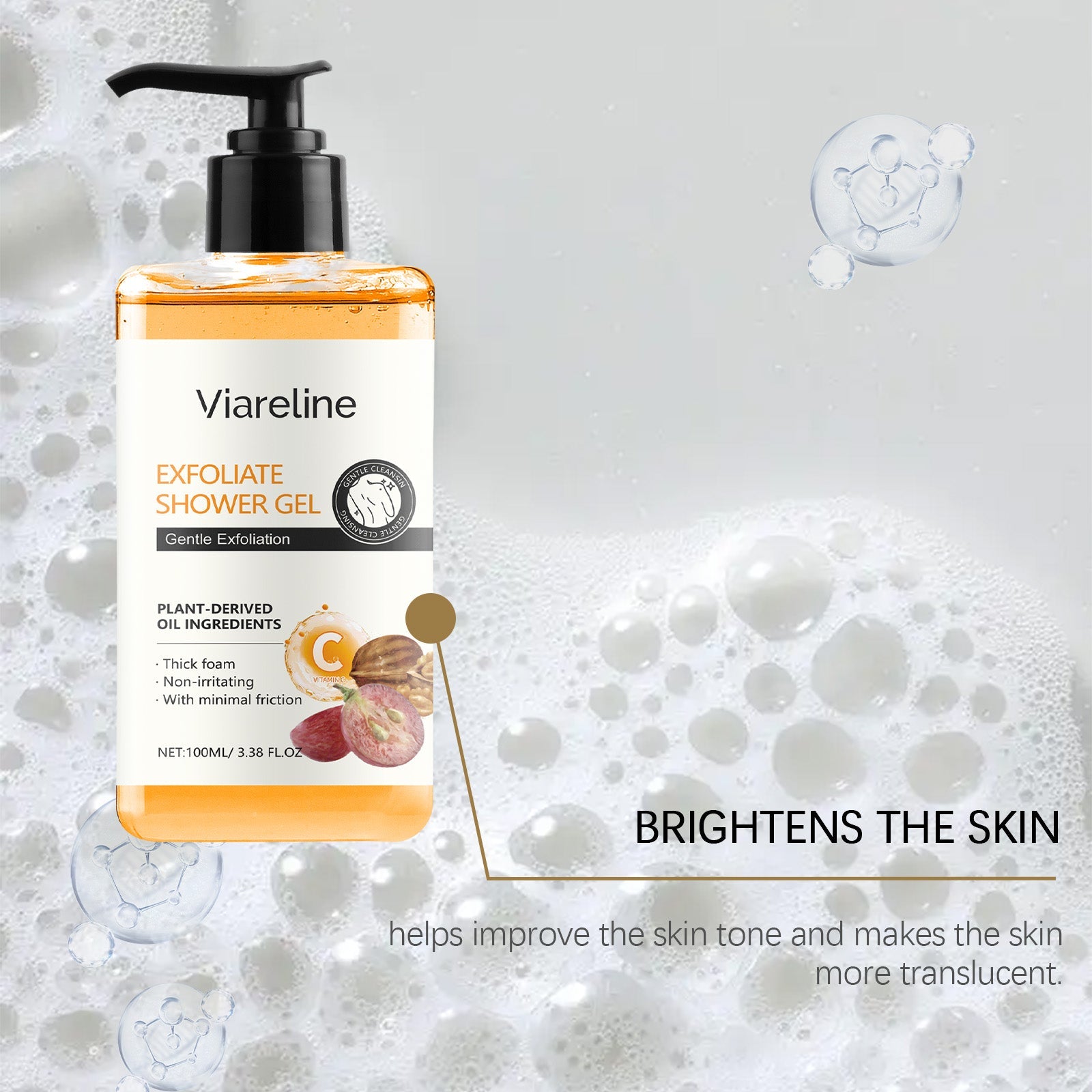 Exfoliating Body Wash Gentle Cleanser Moisturizing Silky Refreshing Shower