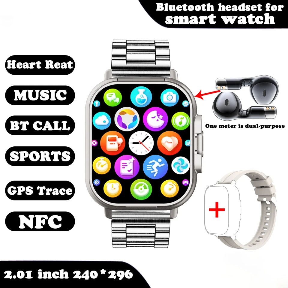 Smartwatch with Earbuds 2 in 1 Fitness Calling Music Device