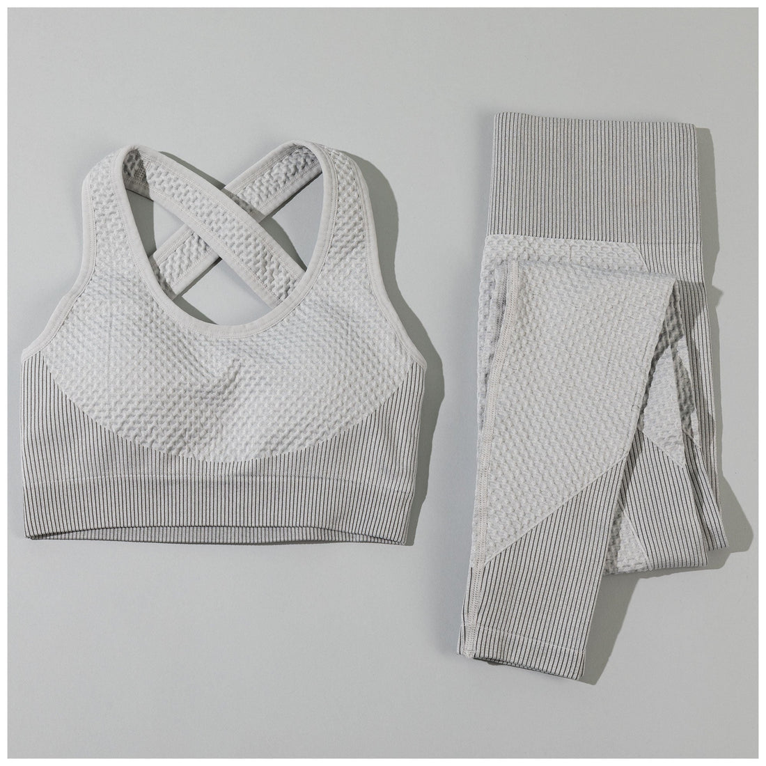 Textured Leggings and Sports Bra Activewear Set Women Workout