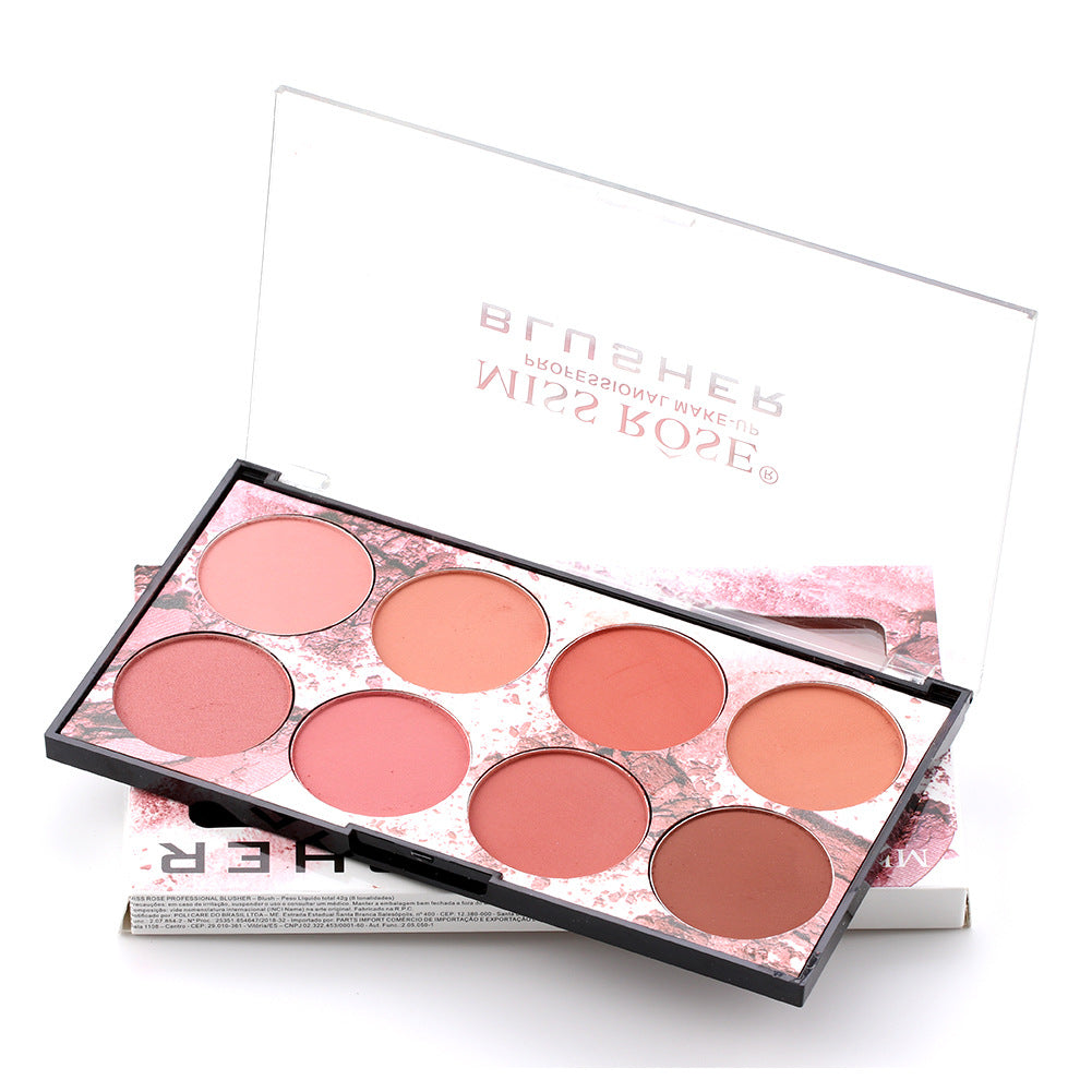 Miss Rose 8 Color Blush Palette Matte Long Lasting Natural
