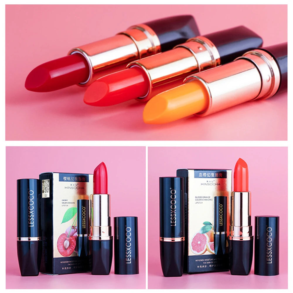 3 Piece Temperature Color Changing Lipstick Waterproof Moisturizing Lip Care