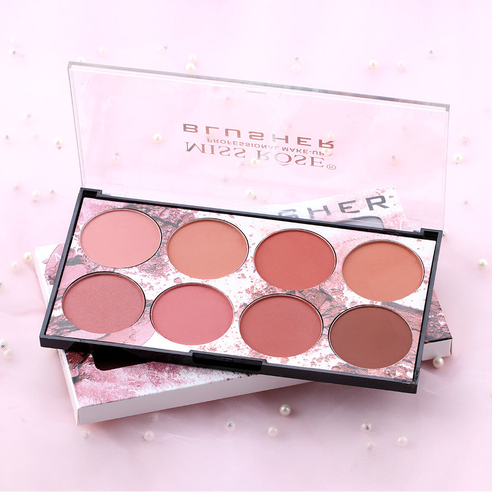 Miss Rose 8 Color Blush Palette Matte Long Lasting Natural