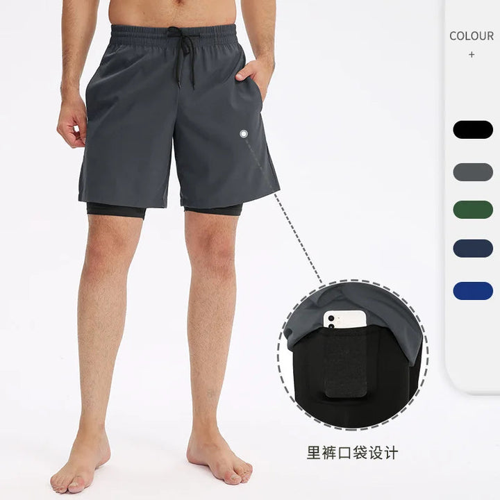Men’s 4 Way Stretch Sports Shorts Black Activewear With Pockets