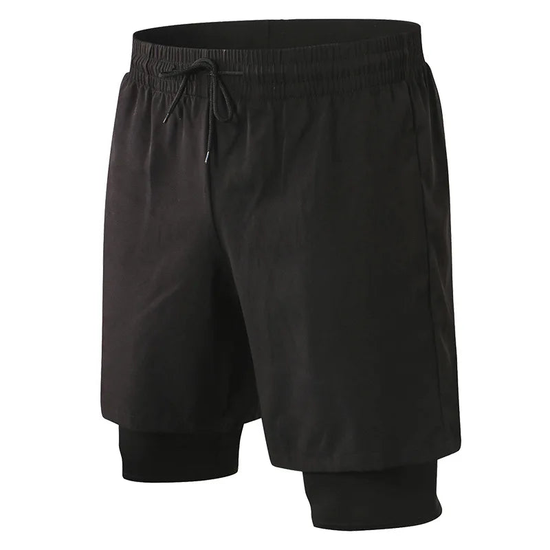Men’s 4 Way Stretch Sports Shorts Black Activewear With Pockets