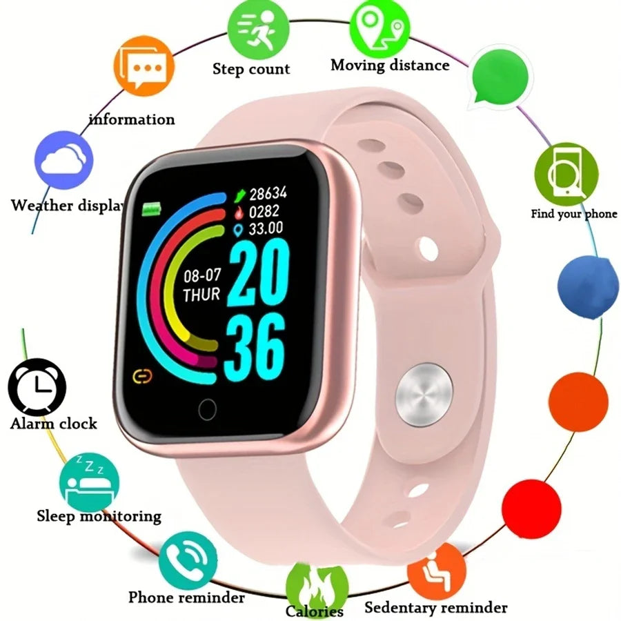 Smart Watch Men Women Message Fitness Heart Rate Monitor Bracelet