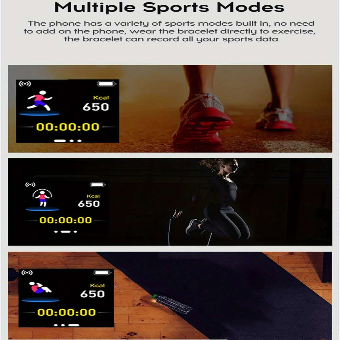 Smart Watch Men Women Message Fitness Heart Rate Monitor Bracelet