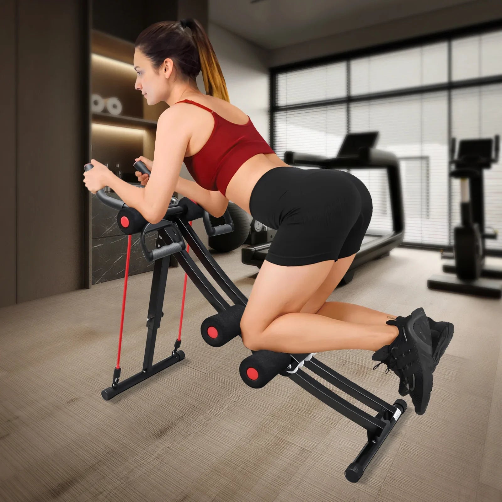 Foldable Ab Machine Core Trainer Home Gym 440lbs Capacity LCD