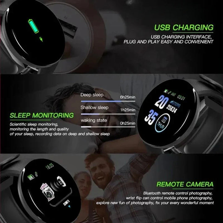 B41 Real Step Count Smart Watch Fitness Tracker Men Women