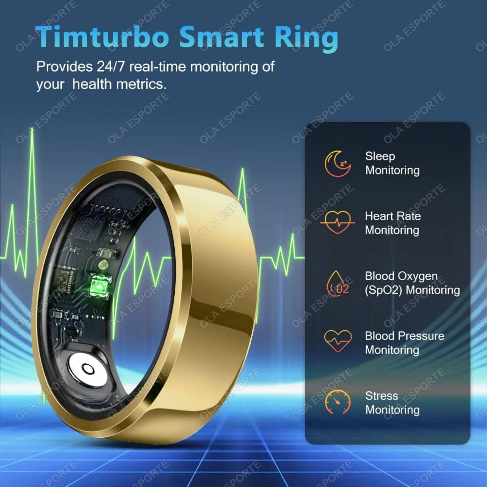 2026 Smart Ring Health Monitor Heart Rate Sleep Blood Pressure