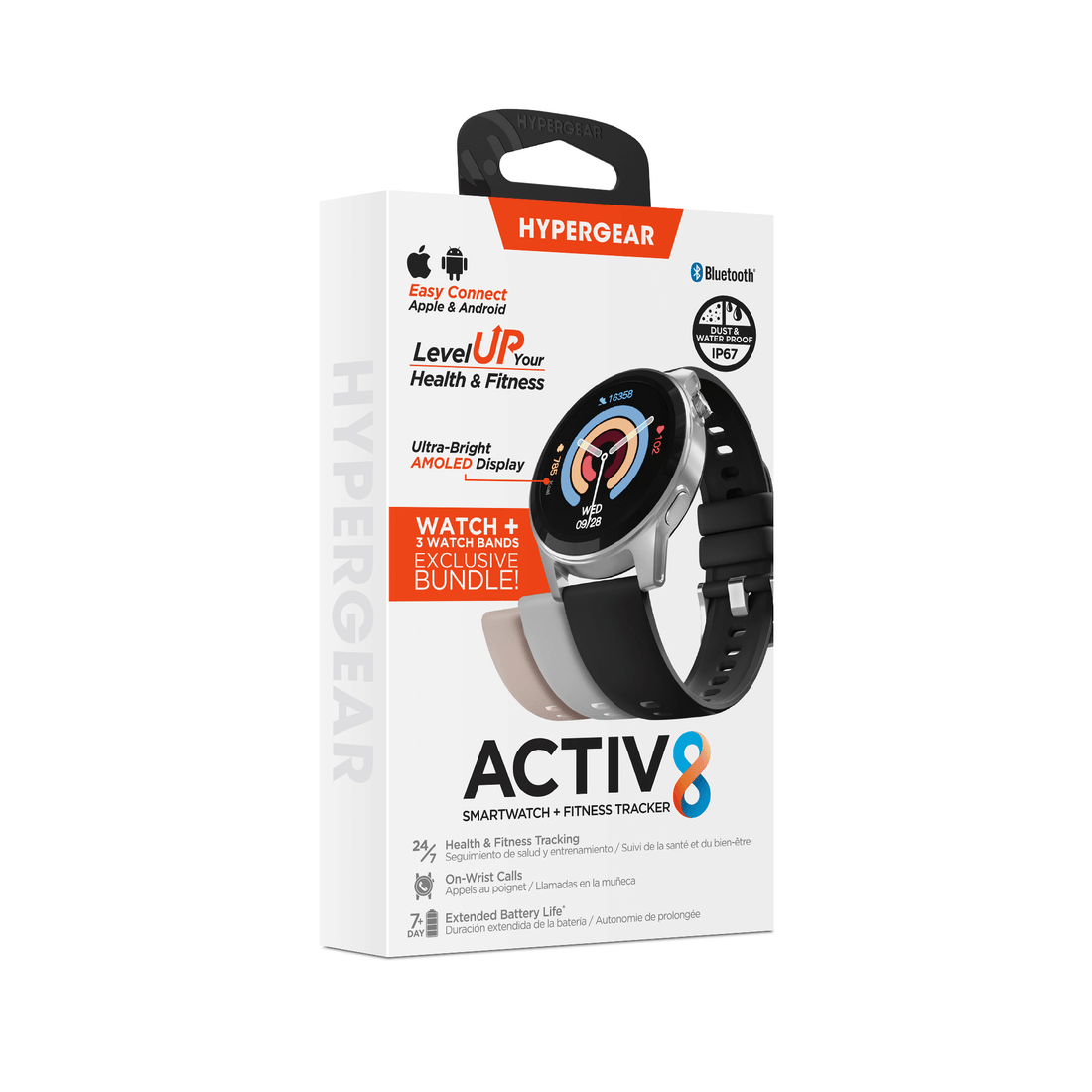HyperGear SmartWatch Fitness Tracker Heart Rate Sleep Monitor Activity