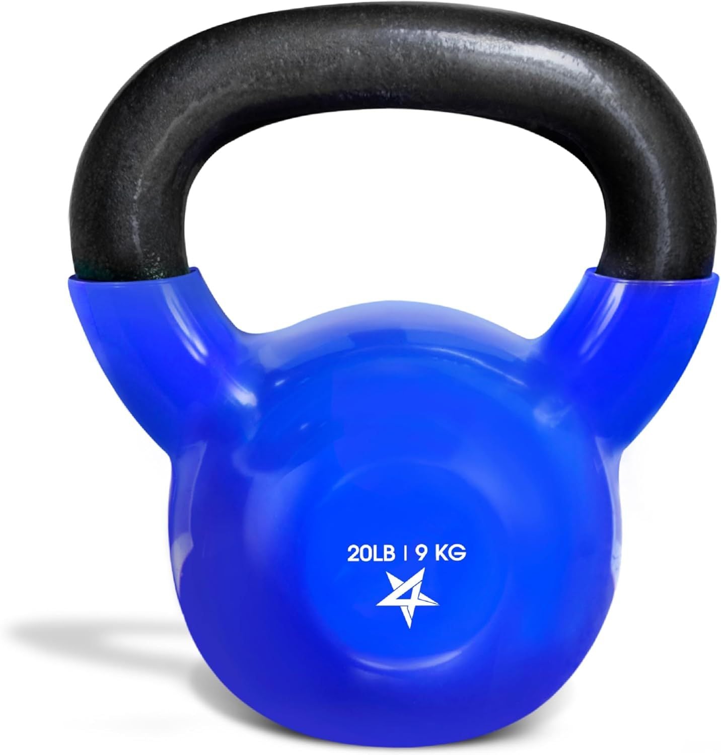 Vinyl Coated Kettlebell Cast Iron Strength Training Home Gym