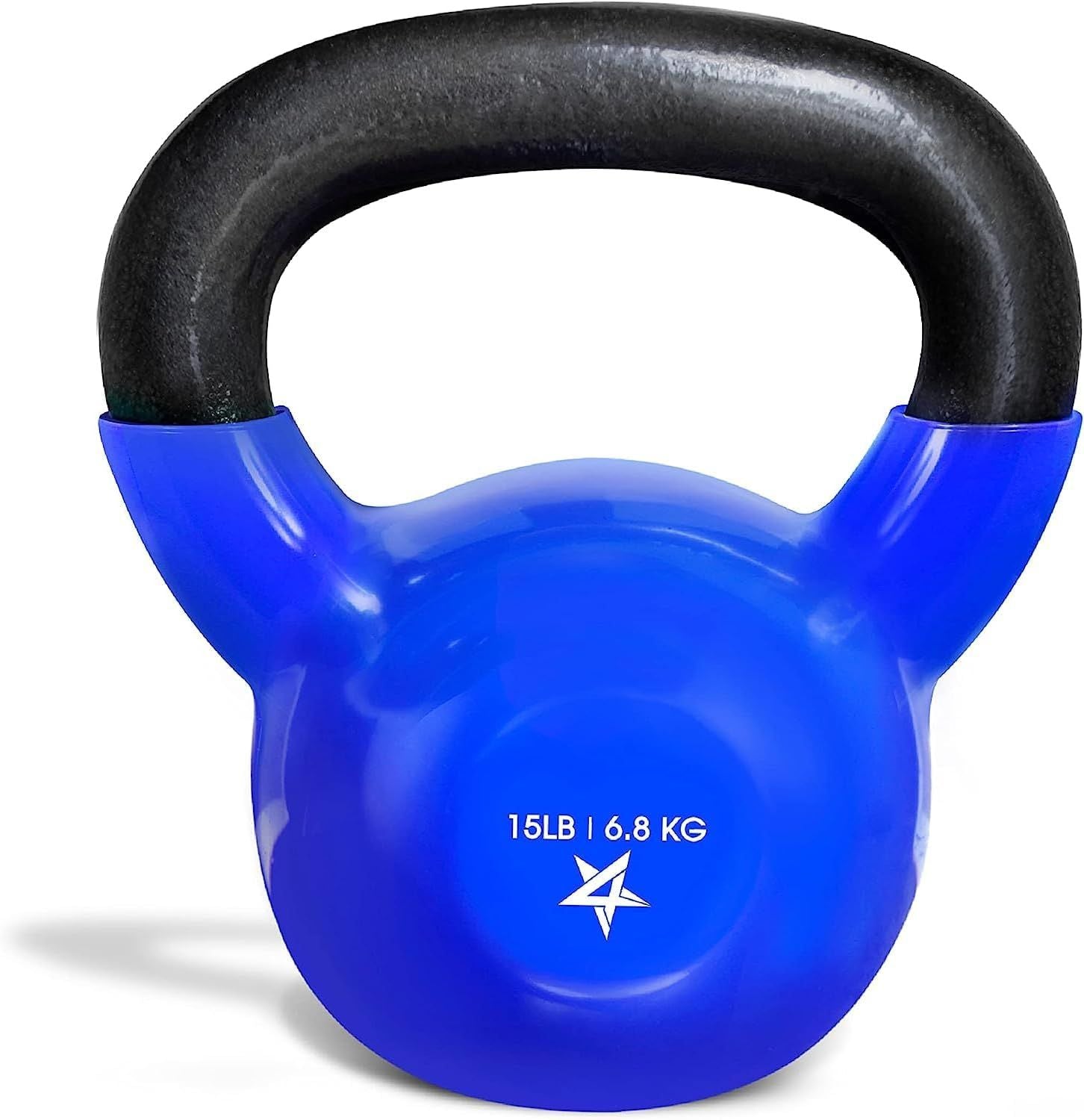 Vinyl Coated Kettlebell Cast Iron Strength Training Home Gym