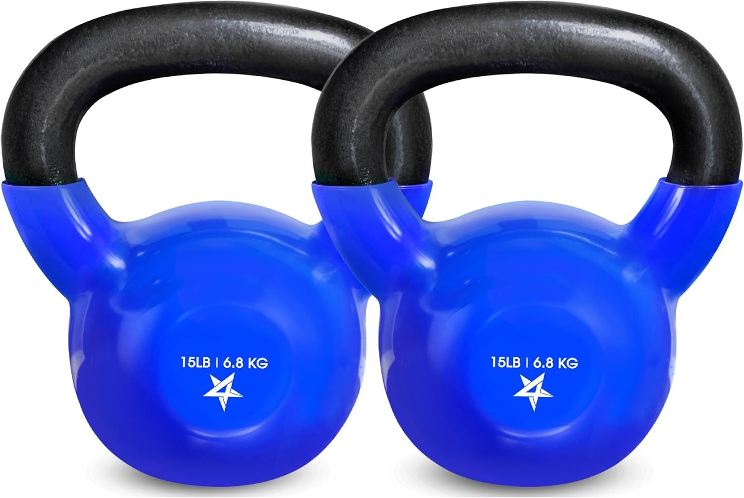 Vinyl Coated Kettlebell Cast Iron Strength Training Home Gym