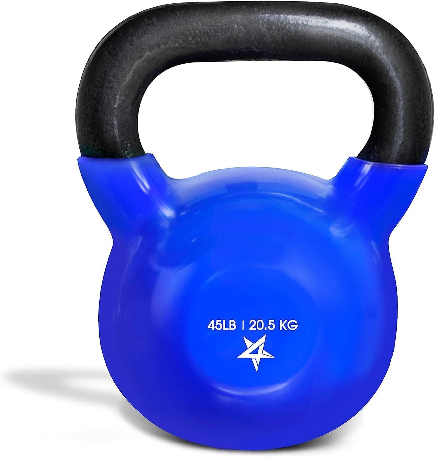 Vinyl Coated Kettlebell Cast Iron Strength Training Home Gym