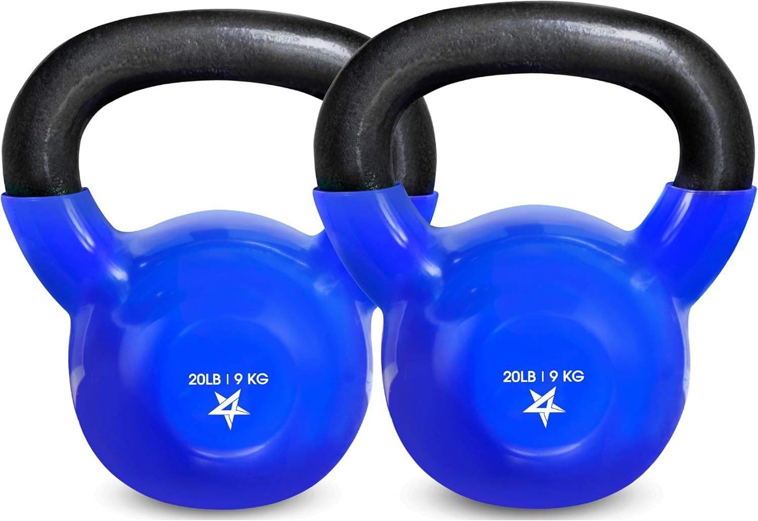 Vinyl Coated Kettlebell Cast Iron Strength Training Home Gym