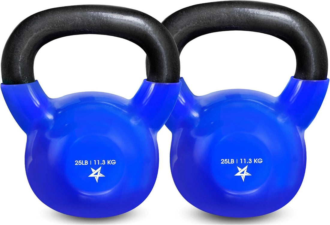 Vinyl Coated Kettlebell Cast Iron Strength Training Home Gym